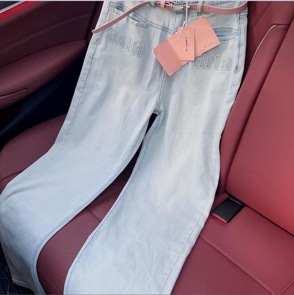 2023-Orijin İpek Vintage M-I Yıkanmış Yüksek Baskı Kot Pantolon Yüksek Bel Düz Bacak Geniş Bacak Pantolon İnce Stil