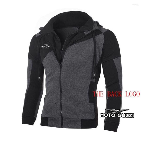 Erkek Hoodies Moto Guzzi 2023 Men Hoodie Zipper Blok Serin Kış Giyim Giyim Giyim Sweatshirts Classics