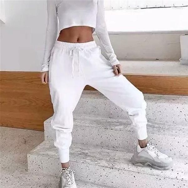 Frauenhose 2023 Draw String Taille Cargo Sports Frauen elastische Manschette Sporthosen Jogger Streetwear Freizeit MT176