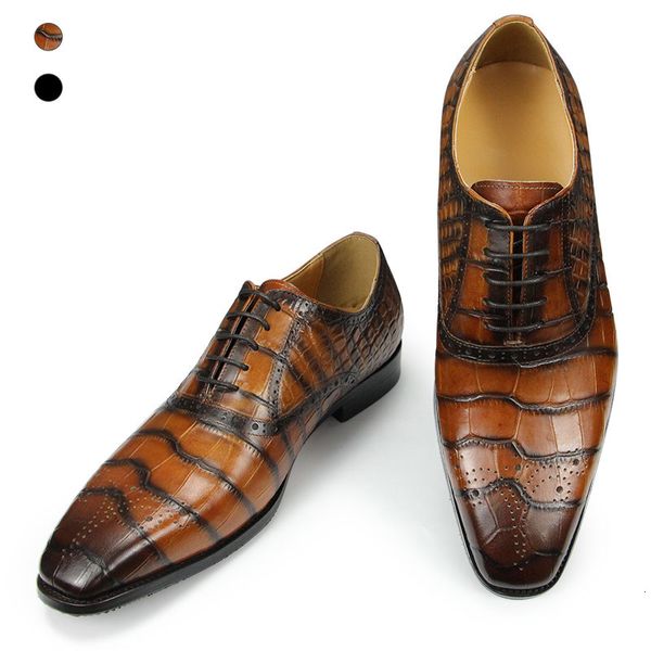 Scarpe eleganti per uomini Stampa degli uomini Oxfords Wedding Fashion Lace Up Office Business o Daily Life Zapatos 2023 230814