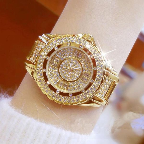 Нарученные часы Высококачественные моды EST 2023 Top Waterpronation Diamond Gold Ladies Watch Женские кварцевые серебряные женщины смотрят BS