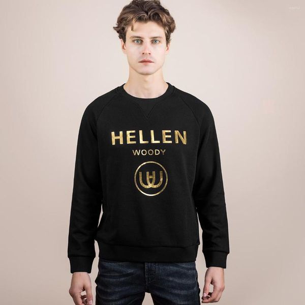 Herren Hoodies Hellenwoody Herren Bronzing bedrucktes Logo Luxus Baumwollblend Sweatshirts lässige, schlanke Kleidung mit Kapuze mit Kapuze