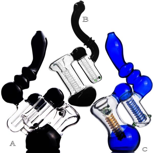 Stokta Bubbler Benzersiz Tip Sigara Öğütme Öğütücü Basit Bongs Ucuz Kompakt Su Borusu Beyaz Siyah Güzel Yeşil Sigara Bongs