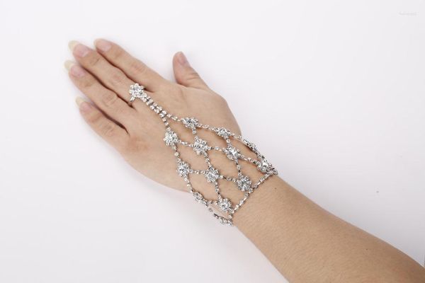 Bracelets de charme moda brilha latina branca lady garota dançando luvas de corrente de shinestone charn pulseira por atacado