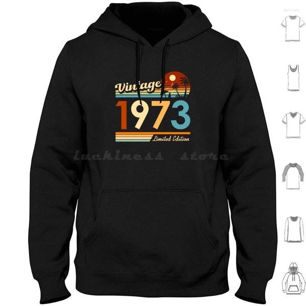 Herren Hoodies 1973 Vintage Retro-50. Geburtstagsgeschenk Langarm Retro Mann Frau Frau Männer 50. Idee