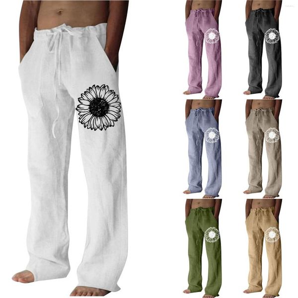 Pantaloni da uomo Simple abbigliamento Sipper per i più piccoli modalità di stampa casual tasca con tasca con allaccia