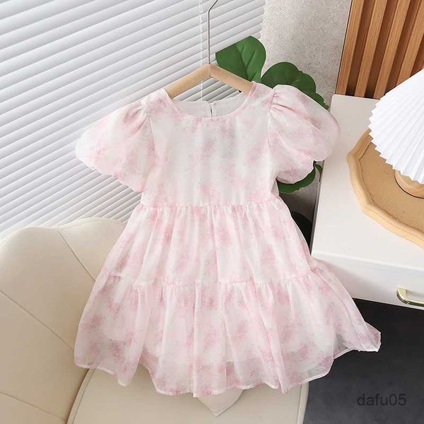 Kleidungsstücke neue Sommermode -Baby -Mädchen Kleidung Kinder lässig Kurzarm Kleid Kleinkind Kleidung Kinder Sportkostüm Kinder Sportbekleidung R230814