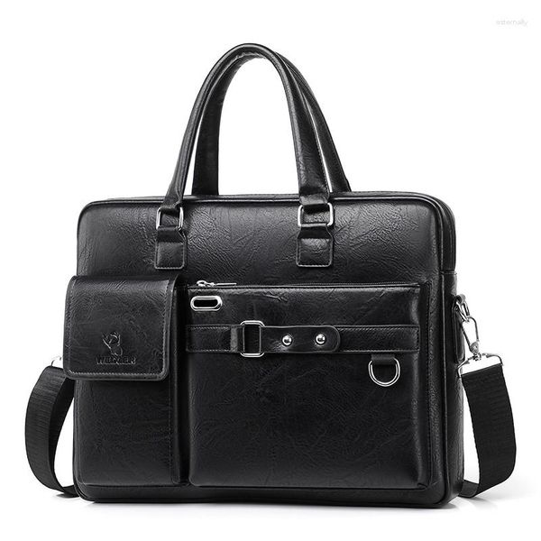 Briefzüge Luxus Leder Aktentasche für Männer Taschen Modedesigner Laptop Handtasche Büro Arbeit Tasche Man Business Computer Top Griff