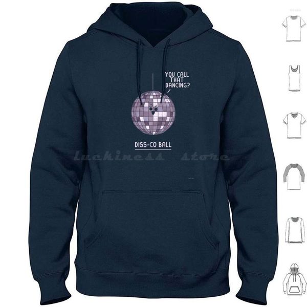 Hoodies masculinos Disco de manga longa bola de discoteca engraçada Humor de jogo de palavras da dança Diss Teo Zirinis Teozirinis