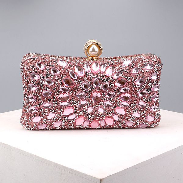 Вечерние сумки розовые высокопоставленные свадебная вечеринка алмаз цветочные хрустальные христаллические блюда.