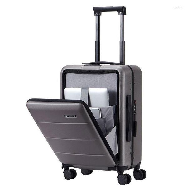 Koffer 2023 Front Open PC -Gepäck 20 -Zoll -Boarding -Hülle Key LightweightSuitCase Travel Bussiness Computer