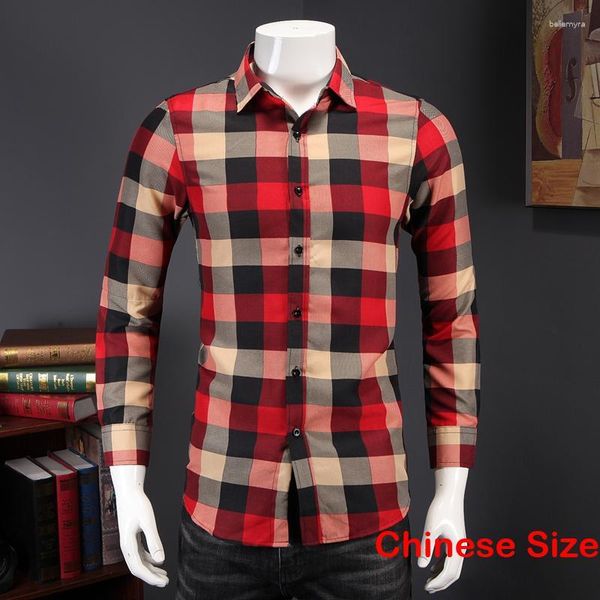 Herren lässige Hemden Plaid für Männer Kleidung Hemd Männliche Luxus 2023 Mode Langarm Top Tops Arbeit tragen Verkauf Vintage Bluse