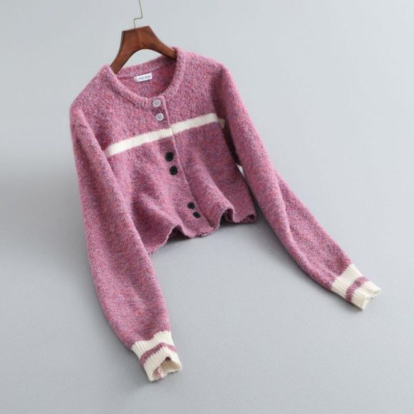 Женские трикотаж 2023 Женские осенние свитер с длинным рукавом с длинным рукавом короткие кардиганы