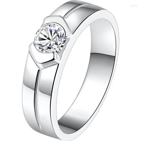 Clusterringe High-End-kommerzielle Zirkon Sterling Silber Herren Ehering Mode Imitation Diamant Diamant