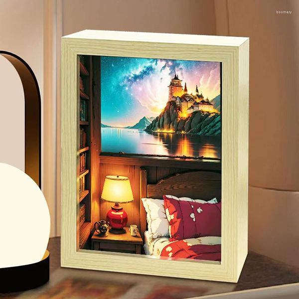 Настенная лампа Три цвета светлая светлая живопись DIY Творческое ночное украшение спальни спальни