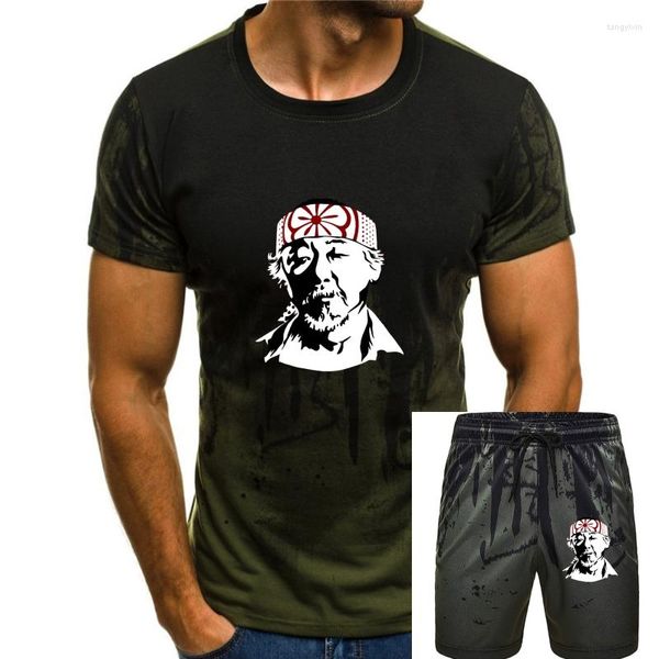 Trassões masculinas Mr Miyagi Camiseta Cotton O KaratE Kid Tribute Pat Morita Martial Arts