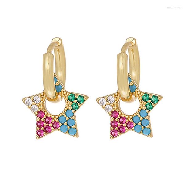 Stud Küpe Bohemia Vintage Gold Renk Kadınlar için Simple Star Hollow Sarkla Küpe Bildirimi Mücevher Hediyesi 2023 Bijoux Femme