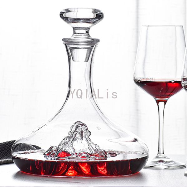 Weingläser 6 Stil Leicht Luxus 1000 1500 ml Kunstwerk Wasserfallabscheider Kristall Red Whiskey Brandy Vodka Flasche Eisberg Hip Flask Geschenk 230814