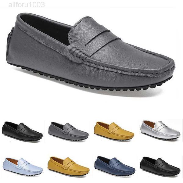 Herren Lederschuhe fahren Erbsen lässige, weiche Sohle Gummi Sier Minze Taupe Hell weiße Khaki Sky Blue Footwear All-Match Lazy901