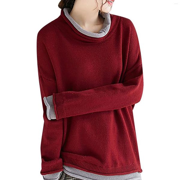 Camisolas femininas Sweater Autumn e Winter Pullover