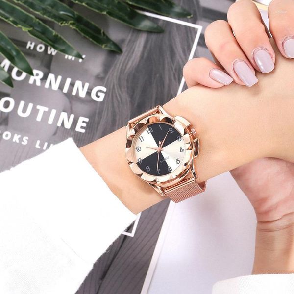 Orologi da polso 2023 Luxury Gold Rose Gold Watches Minimalismo Chic Fashion Casual Female Owatch UNISEX SAAT