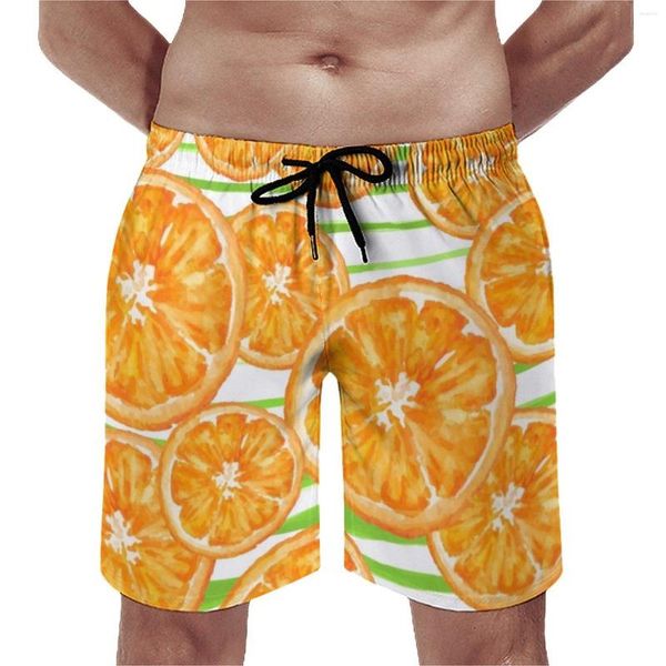 Shorts Shorts Orance arance stampata spiaggia Trunks Stripe ad acquerello uomini comodi sport fitness alla moda taglie taglie pantaloni corti