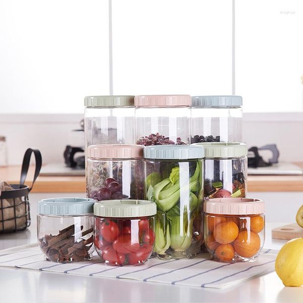 Garrafas de armazenamento 1pc Cozinha transparente Recipiente de alimentos tampas de vedação de vedação durável Cerere