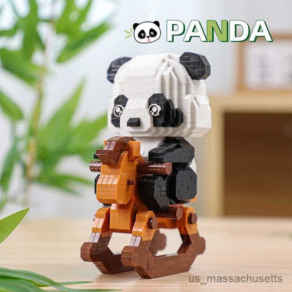 Blocchi creativi Building Micro Panda Building Animal Building fai -da -te Modello animale Panda Modello Brick Figure Tavolo da tavolo per bambini Regalo di compleanno R230814