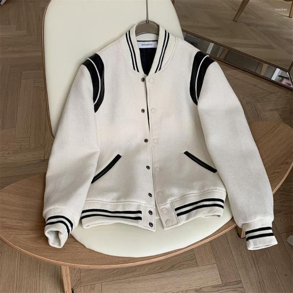 Jackets masculinos da marca feminina Moda Uniforme de beisebol de lã Original Patchwork Casaco de luxo de alta qualidade
