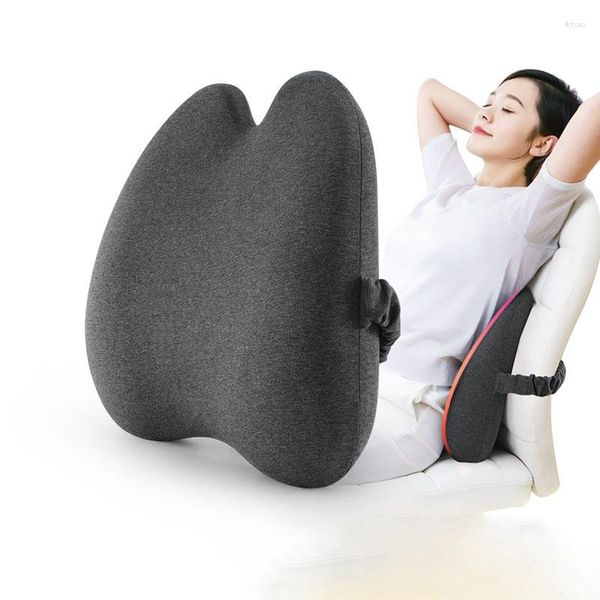 Pillow memória espuma de espuma lombar ortopédica cadeira de cadeira de suporte de cintura traseira define o massageador de quadras de carro