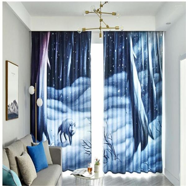 Cortina de estilo simples quarto sala de estar janela de sacada francesa personalidade criativa espessamento cortinas de blecaute 3d