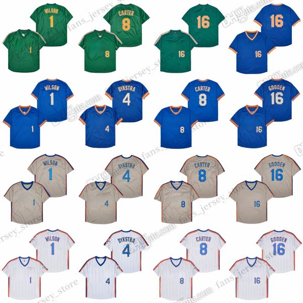 1983 Vintage Beyzbol Formaları Dwight Mookie Gooden Wilson Lenny David Dykstra Carter Wright Gary Dikişli Jersey