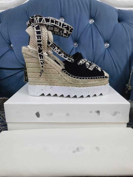 Stella McCartney High Heels 13 cm Staw Platform Sandals Sapatos casuais
