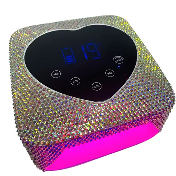 Secadores de unhas recarregáveis ​​LED LED UV Lâmpada de unhas com strass para a máquina de pedicure em forma de gel em forma de coração com tela de toque LCD 230814