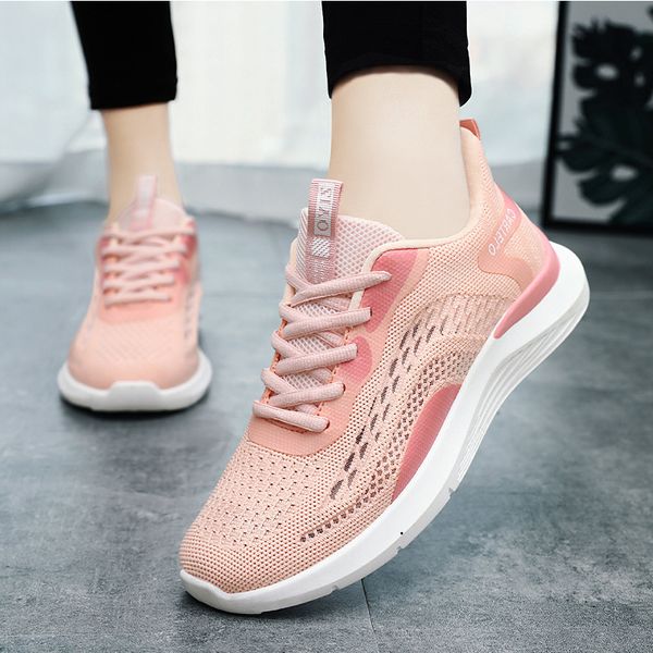 Neue Produkte Frauenschuhe kostenloser Versand von Atmungsfreien Laufschuhen Leichter weicher Bodendesigner Mode weiß schwarz rosa 36-41 komfortable Outdoor-Sportschuhe