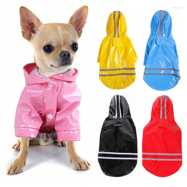 Abbigliamento per cani per Chihuahua Raincoat Coat Giacca Dogs Cucciolo vestiti estate con cappuccio pioggia impermeabile Yorkshire Pet Spring Spring Riflettente