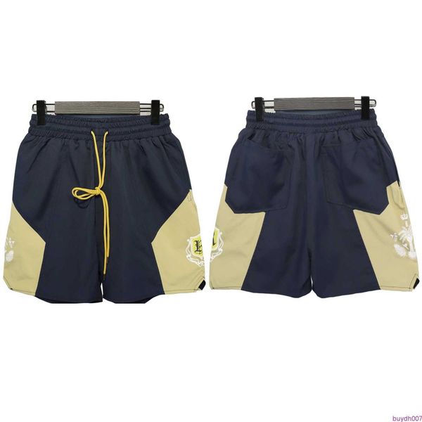 9utu Shorts maschile rhude 2023 Summer Nuova lettera di stampa Coconut Tree Contrast Sports Batch