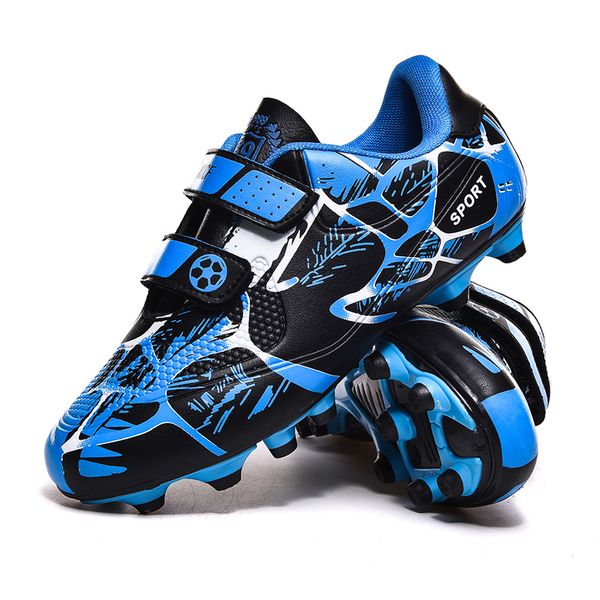 Kleiderschuhe Blau Druck Fußballschuhe Kinder Jungen Mädchen Stollen Fußballschuh Kinderfußball Sport Sneaker Männer Crampon Football 230812