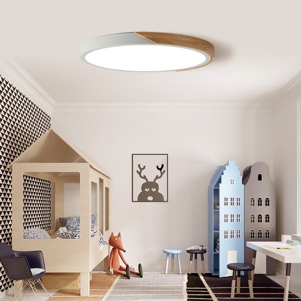 LED -Oberflächenhalterende Decke Licht moderne Ultra -dünne Licht Holzlampe Fiete Wohnzimmer Wohnkultur Balkon Fernbedienung