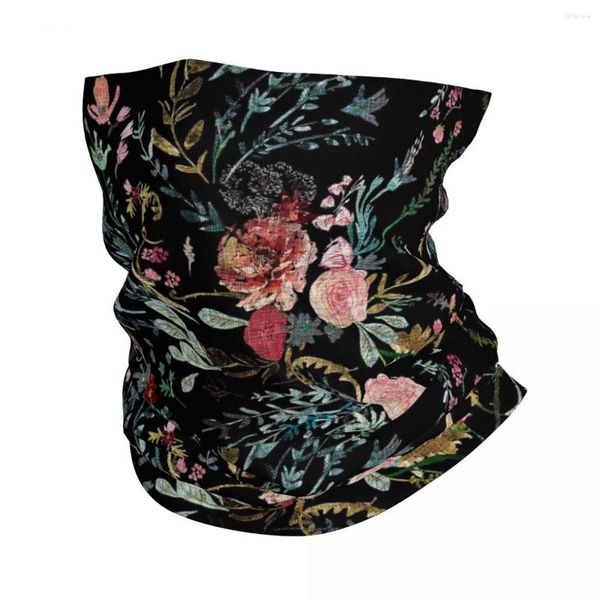 Schals Mitternacht Blumenbandana Hals Gamper gedruckt dunkle Blumen Rosen Wickel Schal Mehrzweck Stirnband Unisex Erwachsene Waschbar