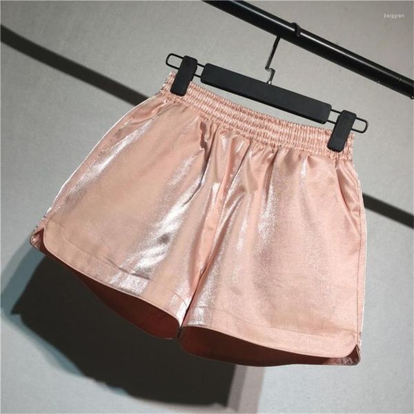 Shorts femminile Gowyimms Spring Casual Women Big Size Girl Solid Flash Gamba larga Summer Lady Elastic Waist Outwear 1156