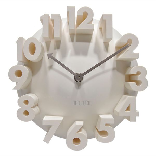 Orologi da parete 3D Numeri bianchi Orologio da parete bianco decorativo moderno orologio da parete 3D orologio da cartone animato di alta qualità orologio per la casa di Natale decorazione 230814