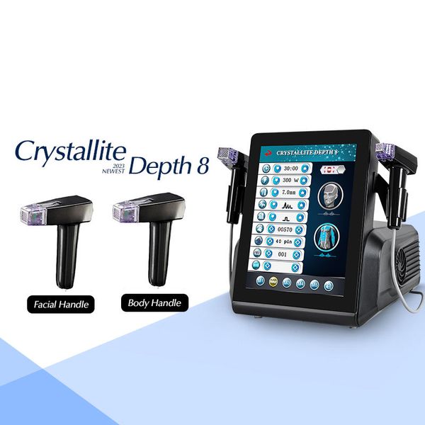 Profondità di cristallite 8 smagliature per rimozione del viso serraggio della pelle Microneedle Microneedle RF Trattamento frazionario Macchina iperpigmentazione