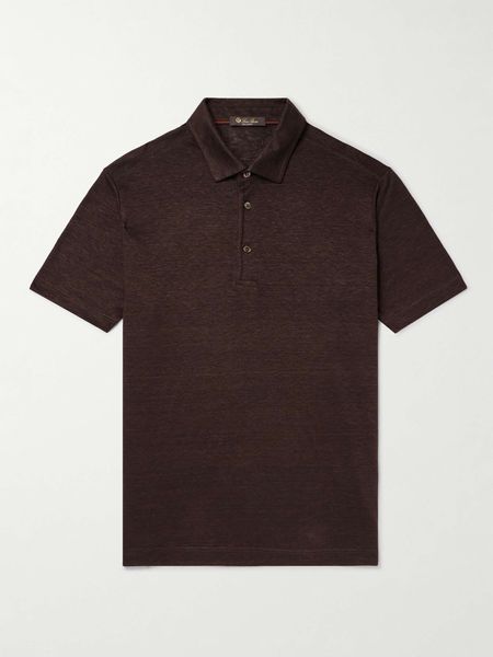 Мужские рубашки Polo T Summer Loro Piana Linen Polos рубашка с коротким рукавом футболка мода мода мужская одежда