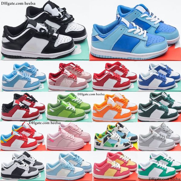 Kinderschuhe, niedrig, für Kleinkinder, schwarzer Panda, klobige Turnschuhe, Laufen, Schwarz, Weiß, Jungen, Designer-Mädchen-Turnschuhe, Kinder, Jugendliche, Schuh, dreifach rosa, Argon Chlorophyll, Chicago UNC