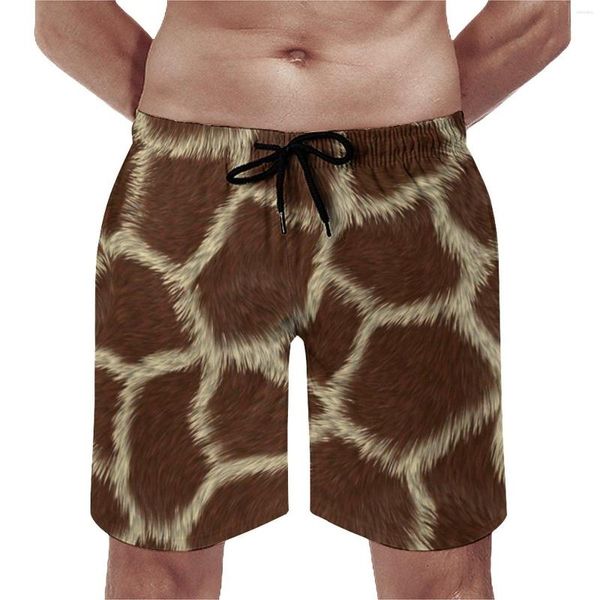 Shorts masculinos pranchas de verão de vaca esportes de animais de animais de pele, calça curta de calça curta moda moda rápida, tronco de natação grande tamanho grande