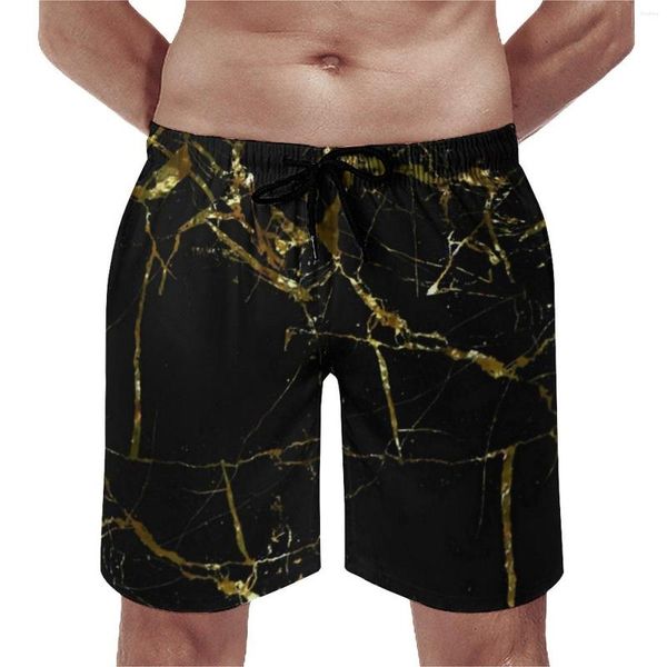 Shorts Shorts Board Golden Marble Casual Beach Trunks Gold Bullion Stampa maschio Surf Sport Surf Surf Surf Oversize