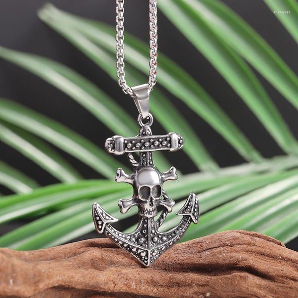 Anhänger Halsketten kreative Mode Pirate Schädel Anker Halskette Frauen Frauen Hip Hop Rock Party Accessoires Schmuck Geschenke