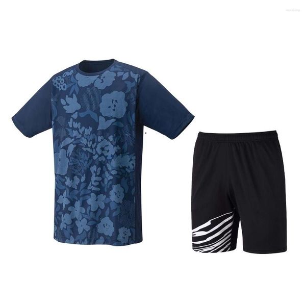Trasmões masculinos Badminton Badminton Floral Design T-shirt Summer Fitness Decuando o desodorante de desodorante e mulheres de mangas curtas deveriam ser