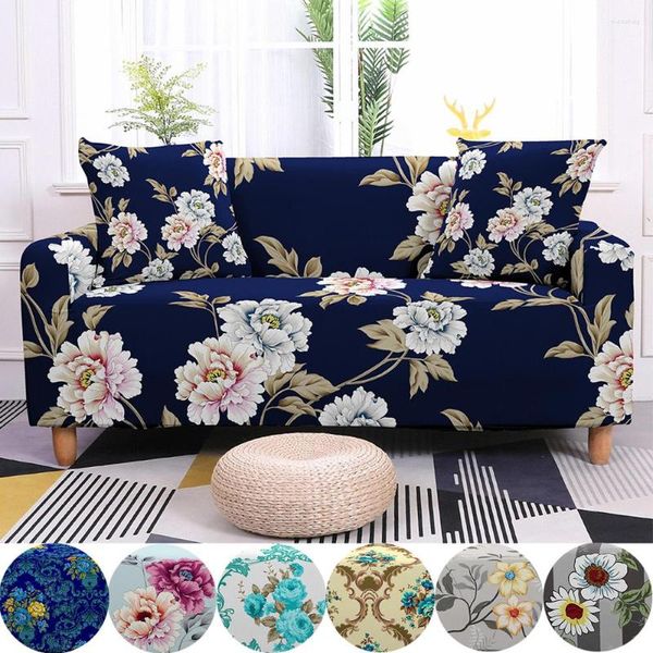 Stuhlabdeckung Blumenblätter Drucksofa Abdeckung Polyester Stretch Couch für Wohnzimmer abnehmbarer elastischer Schlupfverlagerung 1/2/3/4 SEEERS